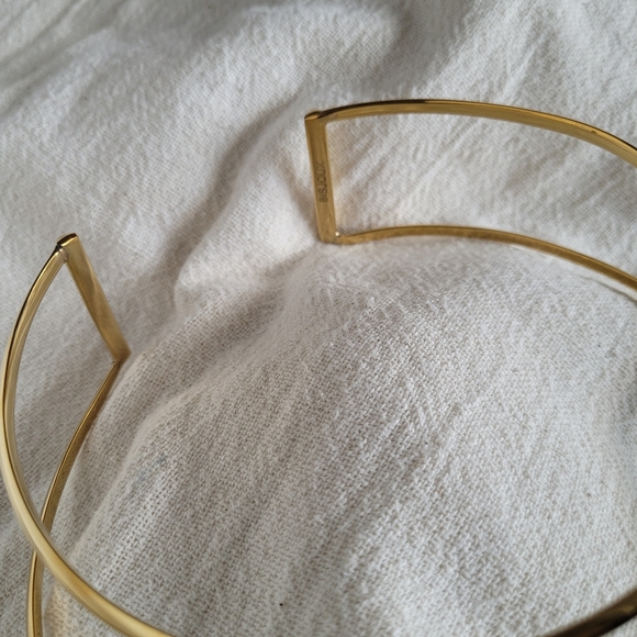 Brass choker collar necklace double bisjoux - Picture 3 of 9